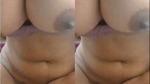 Busty Indian babe gives a blowjob and finishes her lover off