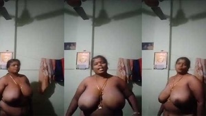 South Indian wife reveals her massive natural breasts