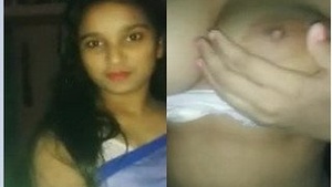 Indian college student flaunts her big boobs in solo video