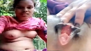 Bangladeshi unmarried topless girl flaunts her body in the outdoors