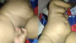 Bhabhi's solo play with her vagina and husband's penis