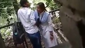 College girl gets caught having sex in the outdoors