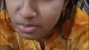 Cute Indian girlfriend gives a blowjob to her boyfriend