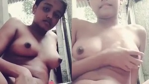 Horny Indian girl gets fingered in a village