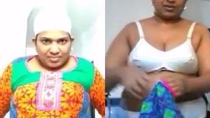 Fatty aunt from India gets naughty on camera