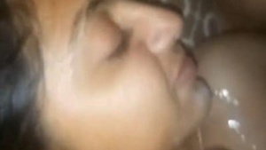 Indian bhabi gives a BJ and gets anal and facial in a strapon video