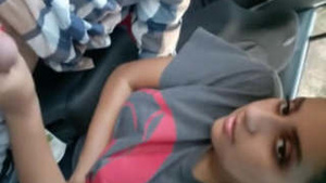 Indian GF gives a blowjob on the cart