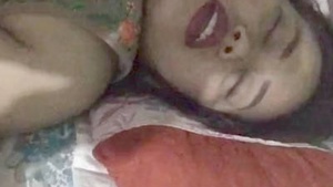Nepali babe gets her cute face covered in cum