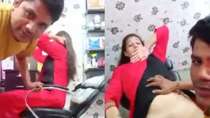 Indian couple's sensual moment at the salon