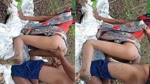 Desi couple has outdoor sex in public