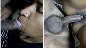 Indian girl Desi gives a blowjob and rid of her lover's dick in a video