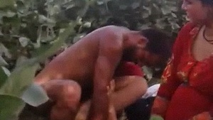 Desi family indulges in outdoor threesome sex in public
