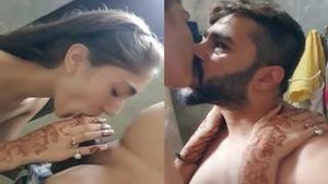 Exclusive video of a beautiful Indian wife giving a blowjob