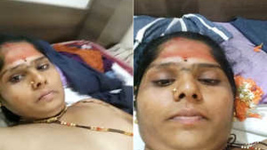 Indian babe records her big boobs on camera