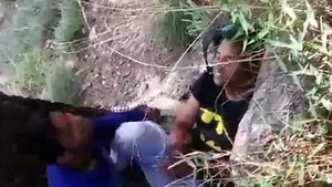 Young Indian couple gets caught having sex outdoors and runs away in fear