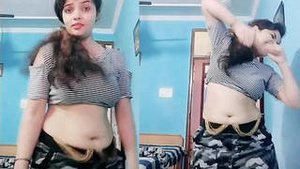 Chubby-bellied babe Anuradha showcases her bubbling navel in a steamy video