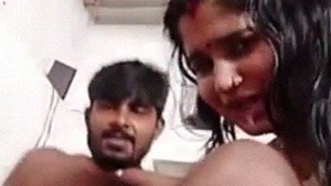 Monica Bhabhi gives a blowjob in a Tango video and swallows the cum