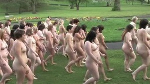 British women go nude in a systematized environment