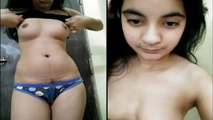 Exclusive video of a cute Indian girl exposing her boobs and pussy