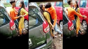 Desi couple caught making out in public in outdoor mms video