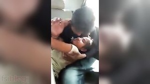 College girlfriend and her friends enjoy outdoor sex in a car