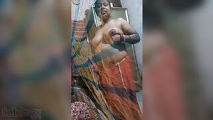 Desi wife's big boobs and mature aunty's topless fun caught on camera