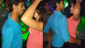 Desi girl and boys dance in a dirty club in Gurgaon