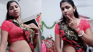 Navel-focused housewife Bhabi princess Rakhis belly dance