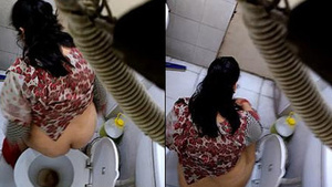 Desi aunty's toilet butt gets caught on camera