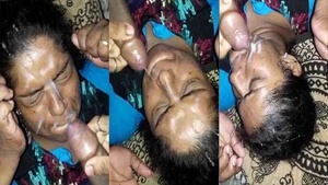 Indian widow receives facial cumshot in MMS video