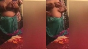 Mallu aunty strips and plays with her breasts in front of her husband