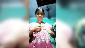 Bengali beauty flaunts her large breasts in a selfie video