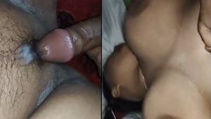 Desi wife with massive breasts enjoys oral and vaginal sex in MMS