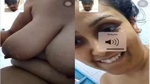 College girl enjoys video call with her lover