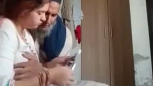 Pakistani grandpa enjoys a young babe's clear conversation