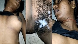 Hairy Tamil wife gets creampied by neighbor in amateur video