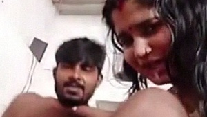 Watch a couple engage in live sex and swallow a huge load of cum in a Tango video