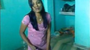 Indian maid gets drilled in the kitchen by hot guy