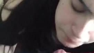 Horny young Israeli girl gives a blowjob in a steamy video