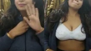 Lustful Indian woman teases her partner with seductive words and big boobs