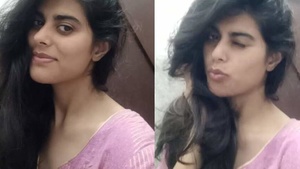 A young and cute Indian girl goes nude in a solo video