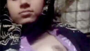 Indian girl flaunts her small breasts and intimate area